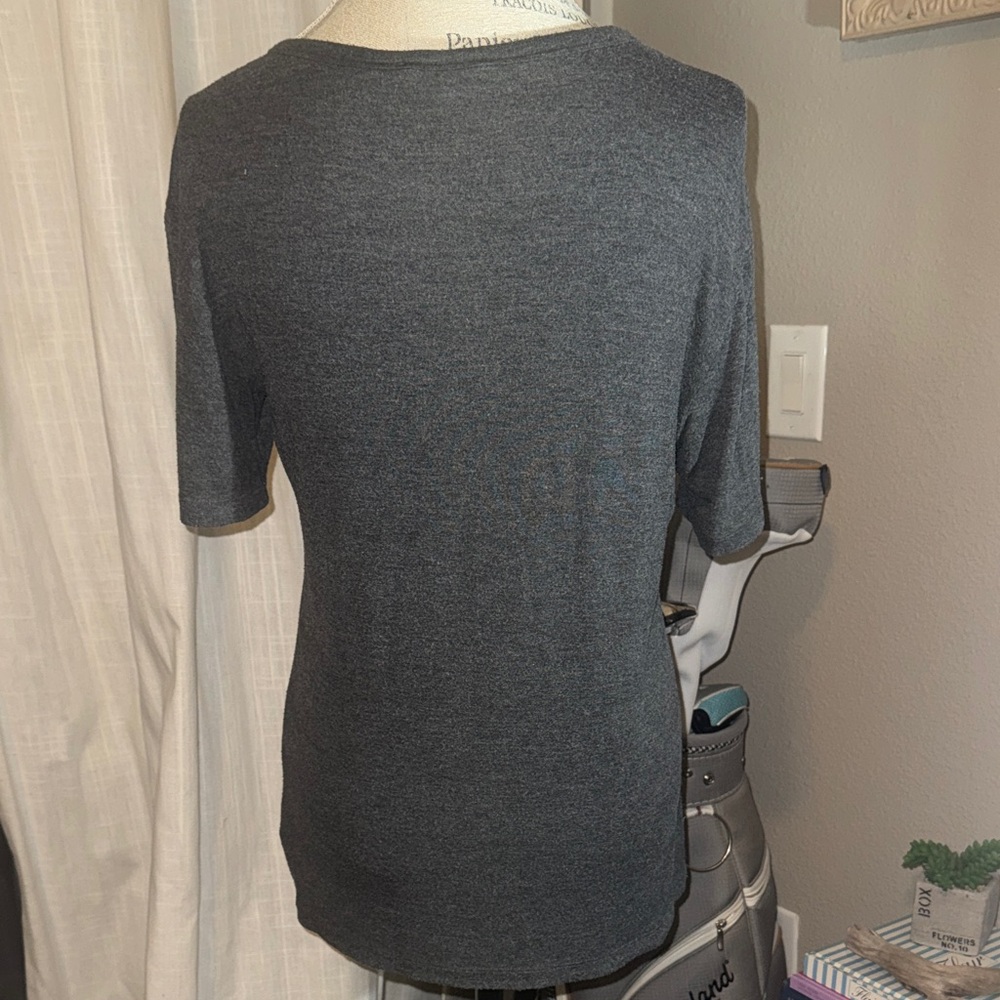 Zenana Outfitters Charcoal Shortsleeve Tee Casual Oversized Soft Vintage Shirt S - Picture 3 of 6